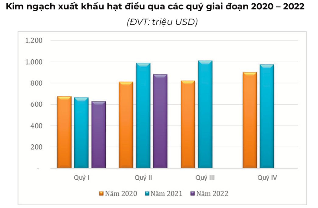 Xuất khẩu hạt điều quý III khó khăn vì lạm phát tăng cao tại nhiều nền kinh tế lớn